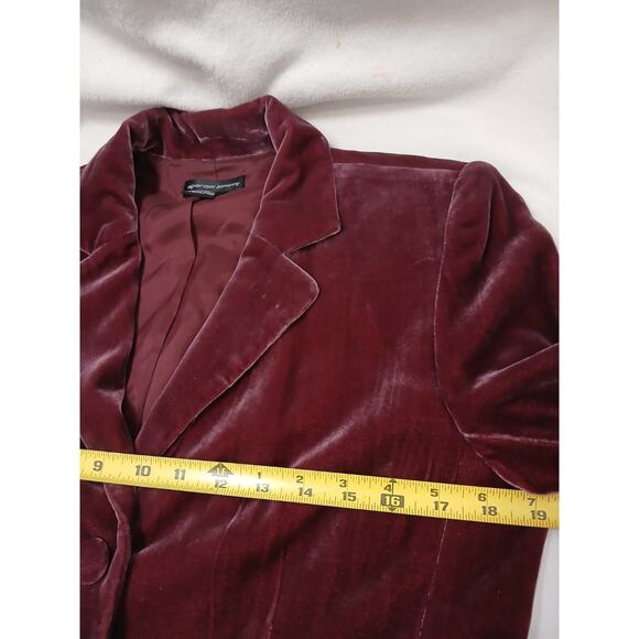 Spencer Jeremy Silk Velvet Blazer Sz M Burgundy Whimsi Holiday Party Elegant Vtg - Picture 10 of 15